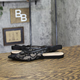 A New Day London Lace Slingback Bow Flats 94303523 Black 7M