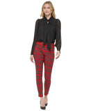 Tommy Hilfiger Women's Plaid Pull-On Mid-Rise Pants H29PT92F