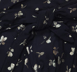 Tommy Hilfiger Fit Flare Waist Tie Printed Ruched-Waist Dress Black / Gold 14