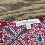 Charlotte Russe Womens Woven Tie Front Sleeveless Dress Red Paisley M