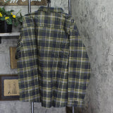 Haband Mens Flannel Long Sleeve Button Up Plaid Shirt Green Multi 3X