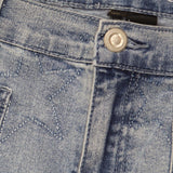 DG2 by Diane Gilman Womens Star Needle Punch Cropped Jeans Chambray Blue 16P