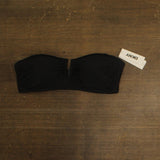DKNY Womens Shirred U-Wire Bandeau Bikini Top Swim DIMTS403 Black XL
