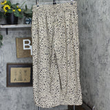 Shein Womens High Waist Drawstring Woven Curve  Pants Brown Floral Black 4XL