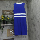 NY Collection Colorblock 2-Piece Dress and Jacket Set Sapphire Blue / White 6P