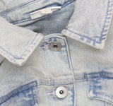 Style & Co. Womens Button Up Classic Denim Trucker Jacket Tropic Blue M