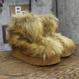 A New Day Womens Terra Boots Faux Fur Fuzzy 94715794 Brown 6M