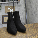 Universal Thread Womens Kitten Heel Faux Suede Booties Boots Black 6.5M