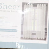 Regal Home Leaves Print Grommet Sheer Curtain Panel Ivory Linen White 50x84