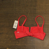 Bar III Womens V-Wire Plunge-Neck Bralette Bikini Swim Top Bright Rose Pink XS