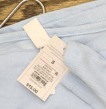 Auden Womens Variegated Ribbed Long Sleeve Pajama Top 94645637 Light Blue S