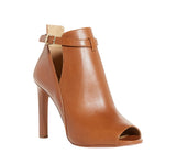 Michael Michael Kors Womens Lawson Open Toe Heels Booties Luggage Brown 6M