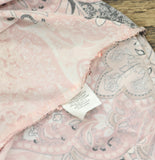 Ny Collection Studded Neckline Chiffon Sleeve Poncho Top Coral Paisley Pink XL