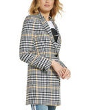 Karl Lagerfeld Paris Women's Plaid Mid-Length Button-Up Jacket L2HC6175