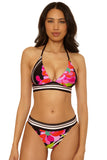 Trina Turk Womens Bougainvillea Reversible Hipster Swim Bottom Black Multi 12