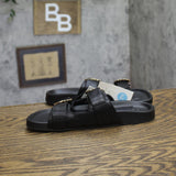 A New Day Double Band Buckle Slide Sandals with Memory Foam Insole Black 7.5M