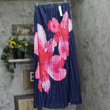 Aqua Pleated Strapless Maxi Dress DI10999BL Navy Blue / Pink M