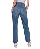 Karl Lagerfeld Paris Womens Floral Motif Cropped Jeans L5TK2265 Coastal Blue 6