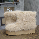 A New Day Faux Fur Platform Booties Fuzzy Brown 7M