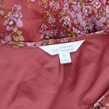 LC Lauren Conrad Womens Long Sleeve Belted Babydoll Dress Pink Lurex M
