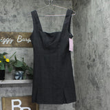 Avec Les Filles Womens Square-Neck Sleeveless Sheath Dress 83666 Charcoal Gray 6