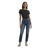 Levi's Wedgie Straight Jeans Button Fly High Rise Indigo Here We Go Blue 24x28