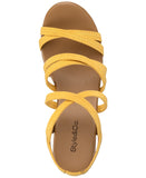 Style & Co. Womens Arloo Strappy Elastic Wedge Sandals Daffodil Yellow 11M