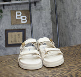 Steve Madden Womens Mona Sandal Stay Put Slingback Bone Leather Off White 9M