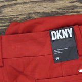DKNY Womens Solid Straight-Leg Side Pocket Pants UE4PA340 Sangria Red 14