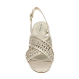 Easy Street Womens Sol Heeled Sandal Heels SOL Champagne Gold 8.5W