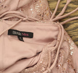 Blondie Nites Juniors Glitter Sequined Corset-Bodice Gown Dress Rose Pink 15