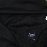 Jenni Womens Split-Neck Pajama Top 100154890MS Black L