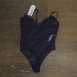 Hanky Panky Lace Tropical Storm Thong-back Bodysuit Summer Rain Purple Blue M