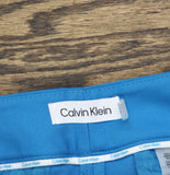 Calvin Klein Womens Cotton-Blend Straight-Leg Pants S53PB720 Corsica Blue 4