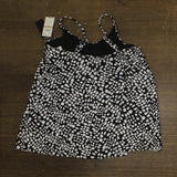 Island Escape Womens Capetown Underwire Tankini Swim Top Black / White 12