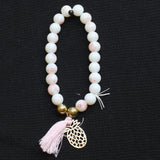 Fashion Beaded Pineapple Turtle Seashell Beach Bracelet Set Gold / Pink / White