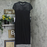 JS Collections Womens Roselle Bow Cocktail Mesh Sheath Dress 86113299 Black 10