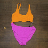 Wild Fable Women's Cut Out One Piece Swimsuit PID-G84930 Orange & Pink L