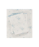 Elmwood Home Callie Floral 200-Thread Count Cotton 4-Piece Sheet Set Blue Queen