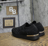 Kenneth Cole Reaction Womens Cameron Jewel Jogger Sneaker RLF1001SX Black 9M