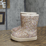 Cat & Jack Toddler Girls Pip Shearling Style Boots 88435631 Gold Glitter 5T