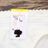 Warner's Women's No Pinching Lace Microfiber Hi-Cut Panties Vanilla Ivory M
