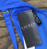 Lauren Ralph Lauren Club Solid Macrame Ring Top Swim Bikini Electric Blue 10