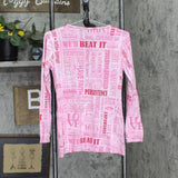 Susan G. Komen Womens Uplifting Graphic Long Sleeve T-Shirt Tee Pink S
