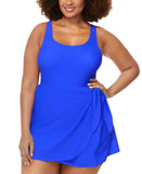 Raisins Trendy Calabria Swim Dress One Piece P840087 Blue 18W