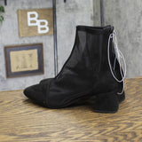 A New Day Celaena Mesh Block Heel Mid-Calf Boots 94568455 Black 6.5M