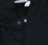 Denim & Co. Regular Brushed Back French Terry Button Up Tunic Jacket Black XS
