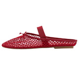 Madden Girl Womens Bonita Ballet Flat Mary Jane BONI01J1 Red Mesh 9M