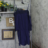 BCX Juniors Off-the-Shoulder Romper 64021720299 Navy Blue XL