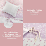 Intelligent Design Romantic Floral & Paisley 3-Piece Pink Floral Full / Queen